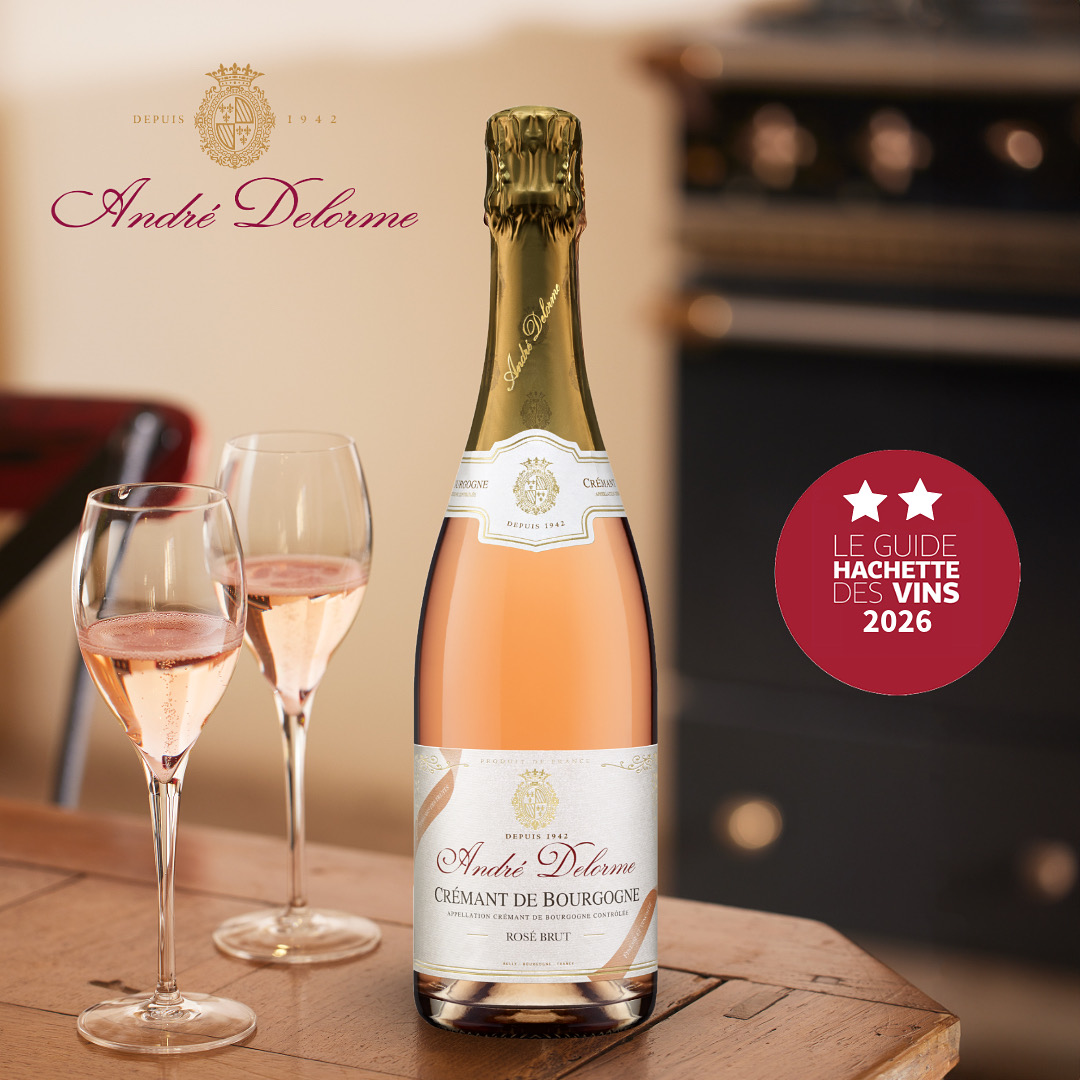 Crémant de Bourgogne Rosé Brut Guide Hachette des Vins 2026 - André Delorme